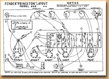 The original Fender Princeton layout drawing